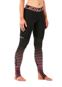 2XU Women's Power Recovery Compression Tights - Black/ Zephr -Swim Equipment Shop wa4418b blk zyr 00 1