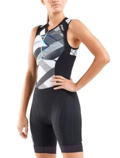 2XU Women's Compression Tri-suit - Black/Chroma -Swim Equipment Shop wt5522d blk chr side