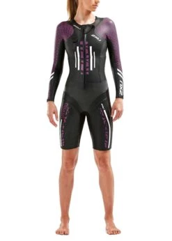 2XU Women's Swim Run: Pro Wetsuit- Black / Berry -Swim Equipment Shop ww5478c blk vyg