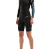 2XU Women's Pro-Swim Run SR1 Wetsuit - Black / Aquarius Teal Print -Swim Equipment Shop ww5480c blk arg 00